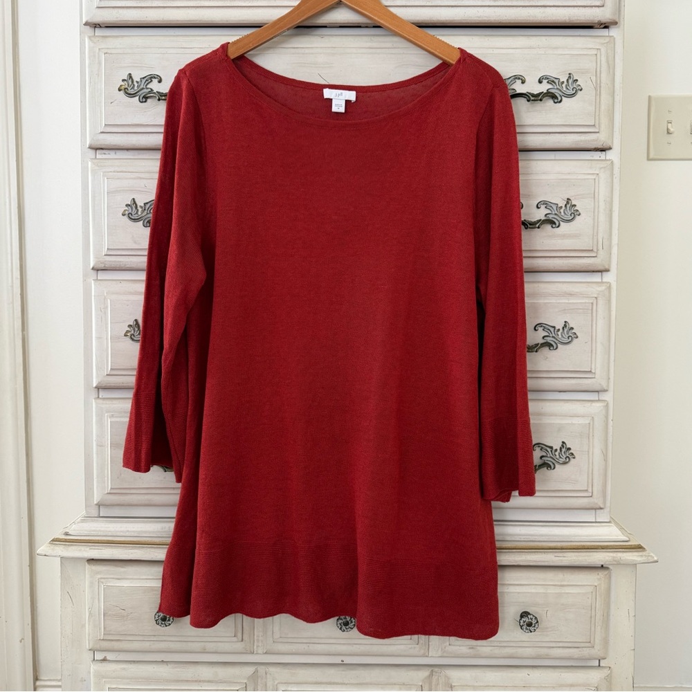 J. Jill Red Linen Top